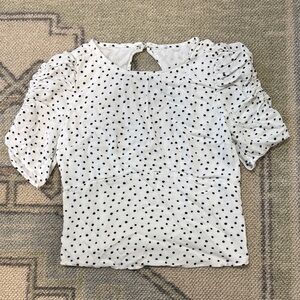 Abercrombie & Fitch White Polka Dot Blouse